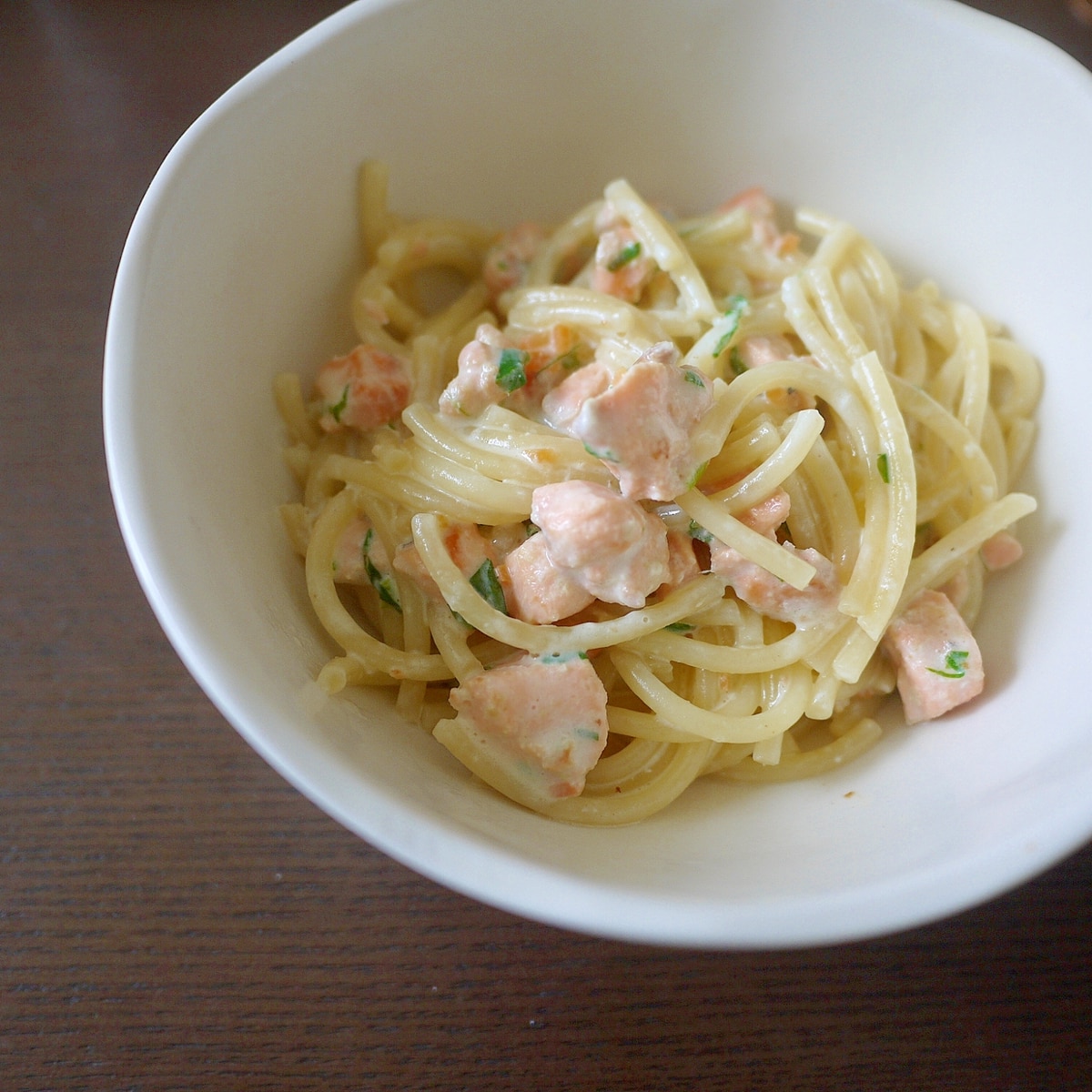 幼児食 鮭のクリームパスタ レシピ 作り方 By ブタコマ 楽天レシピ